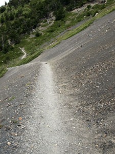 steiler Wanderweg im Torres del paine Nationalpark