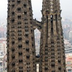 Besucher auf den Türmen der Sagrada Familia