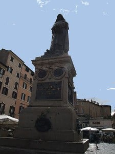 Bronzestatue des Philosophen Giordano Bruno