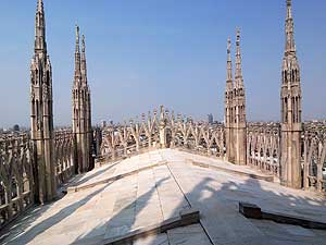 Dach des Doms in Mailand