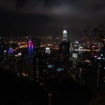 Blick vom Hongkong Victoria Peak bei Nacht