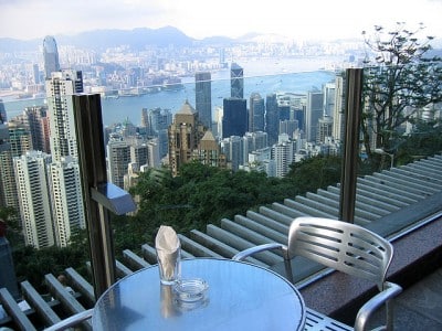 Blick vom Hongkong Victoria Peak Restaurant
