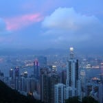 Hongkong Skyline am Abend