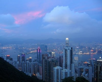 Hongkong Skyline am Abend