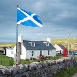 Schottische Flagge an der Nordküste in Durness