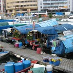 schwimmender Markt in Hongkong