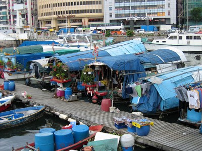 schwimmender Markt in Hongkong
