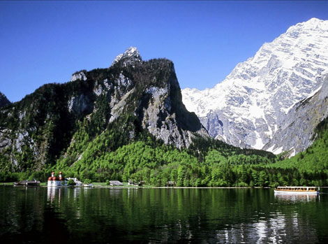 Berchtesgadener Land, Königssee - St. Bartholomä mit Watzmann Ostwand