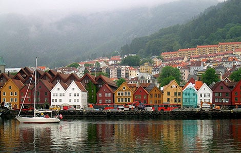 Bergen Hanseviertel Brygge am Hafen