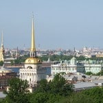 Petersburg Panorama mit Peter-Paul-Festung, Admiralität und Winterpalast