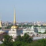 Petersburg Panorama mit Peter-Paul-Festung, Admiralität und Winterpalast