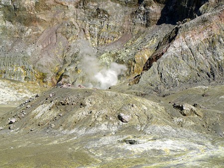 Dampfwolke auf White Island