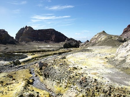 Schwefelfeld auf White Island